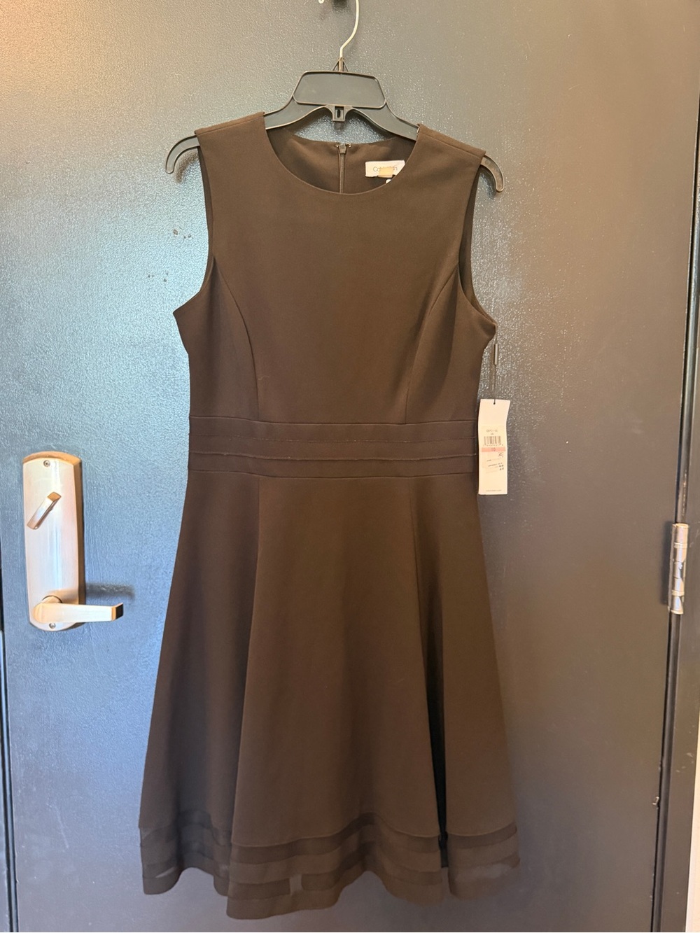 Calvin Klein Black Sleeveless Fit-and-Flare Midi Dress - Picture 1 of 5